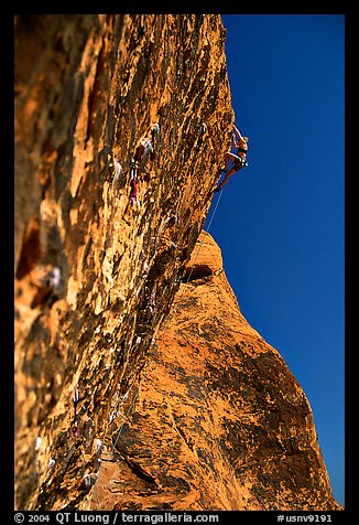 Rock climbers. Red Rock Canyon, Nevada, USA
