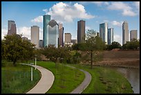 Park and downtown skyline. Houston, Texas, USA ( color)