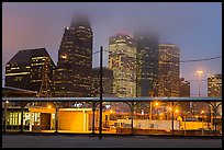 Downtown skyline on foggy dawn. Houston, Texas, USA ( color)