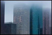 Skyscrapers in the fog at dawn. Houston, Texas, USA ( color)