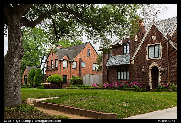 Old houses, North Boulevard. Houston, Texas, USA