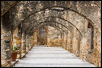 Arched walkway leading to the church, Mission San Jose. San Antonio, Texas, USA ( color)