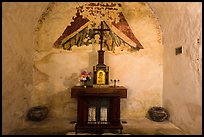 Secondary altar in adobe room, Mission Concepcion. San Antonio, Texas, USA ( color)