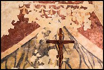 Fading fresco and crucifix. San Antonio, Texas, USA ( color)