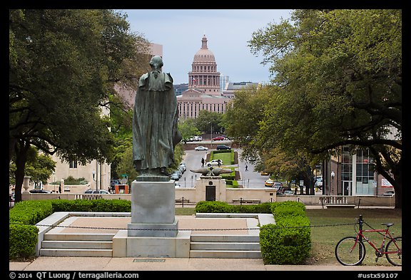 Texas Capitol seen from University of Texas. Austin, Texas, USA (color)