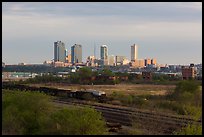 Railroad tracks and skyline. Fort Worth, Texas, USA ( color)