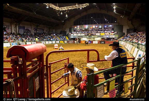 Cowtown coliseum during Stokyards Championship Rodeo. Fort Worth, Texas, USA (color)