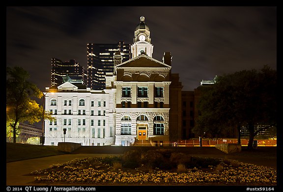 Courthouse at night. Fort Worth, Texas, USA (color)