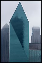 Skyscrapers in rain. Dallas, Texas, USA ( color)