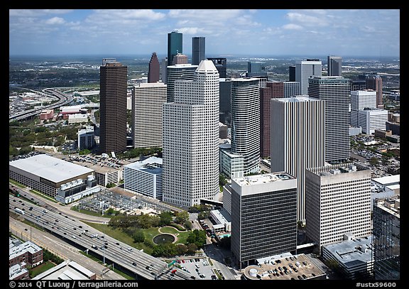 Aerial view of Skyline District. Houston, Texas, USA (color)