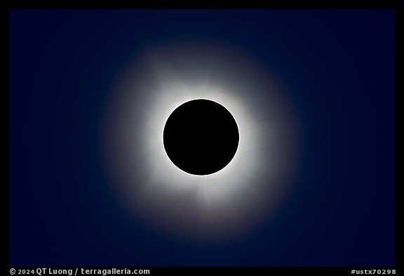 Inner and outer corona, April 8 2024 total eclipse. Waco Mammoth National Monument, Texas, USA