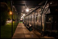 Historic railway car at night. Jefferson, Texas, USA ( color)