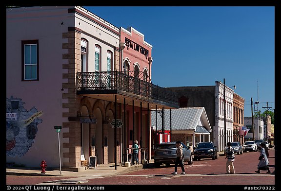 Street with historic buildings. Jefferson, Texas, USA (color)