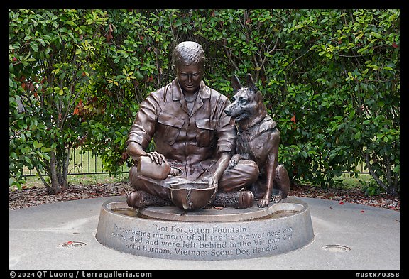 Not Forgotten Fountain, Military Working Dog Teams National Monument. San Antonio, Texas, USA