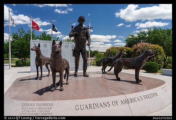 Guardians of America Freedom sculpture, Military Working Dog Teams National Monument. San Antonio, Texas, USA