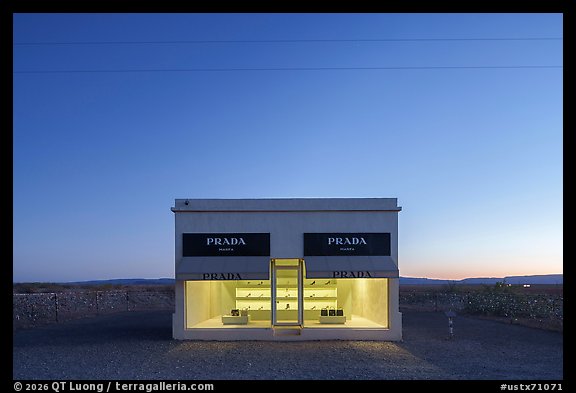 Prada Marfa at dusk, Valentine. Texas, USA (color)