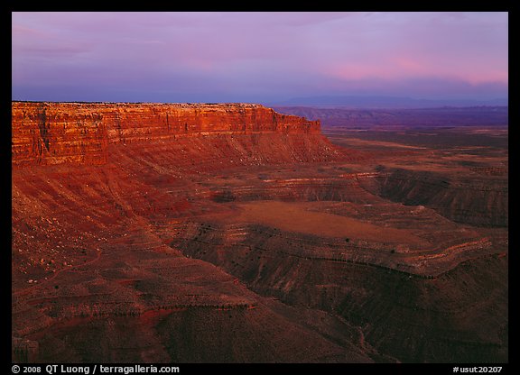 Cliffs near Muley Point, dusk. Bears Ears National Monument, Utah, USA (color)