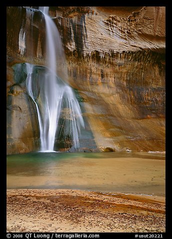 Lower Calf Creek Falls and pool. Grand Staircase Escalante National Monument, Utah, USA (color)