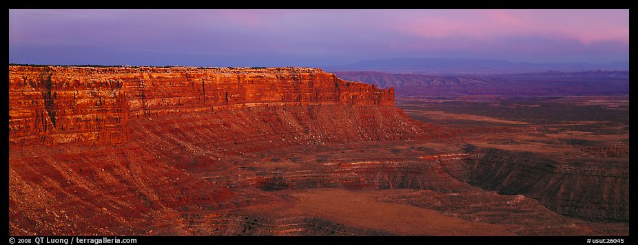 Canyon and cliffs at sunset. Bears Ears National Monument, Utah, USA (color)
