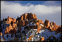 Hoodoos and cliffs in winter, Red Canyon. Utah, USA (color)
