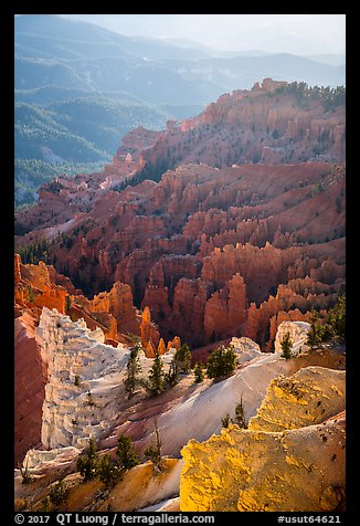 Ridges and hoodoos from North View Lookout. Cedar Breaks National Monument, Utah, USA (color)