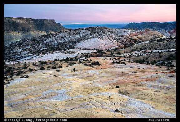 Yellow Rock and Cockscomb, sunset. Grand Staircase Escalante National Monument, Utah, USA (color)