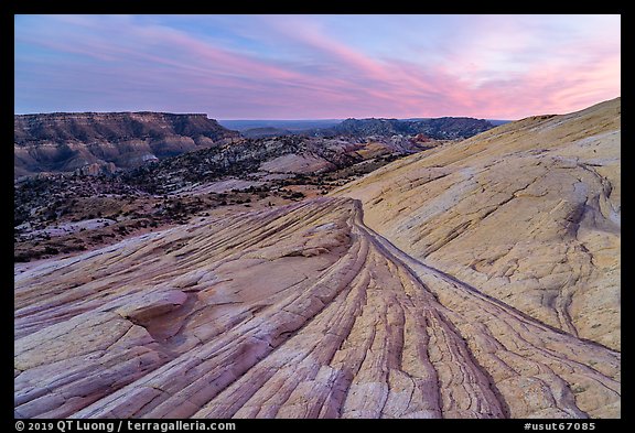 Yellow Rock slickrock and valley. Grand Staircase Escalante National Monument, Utah, USA (color)