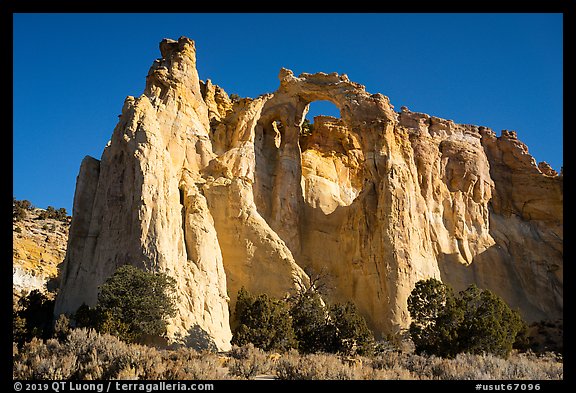 Dakota sandstone Grosvenor Arch. Grand Staircase Escalante National Monument, Utah, USA (color)