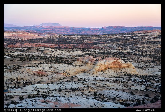 Expanses of sandstone from Heads of the Rocks, sunset. Grand Staircase Escalante National Monument, Utah, USA