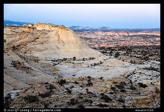 Sandstone domes, twilight. Grand Staircase Escalante National Monument, Utah, USA (color)