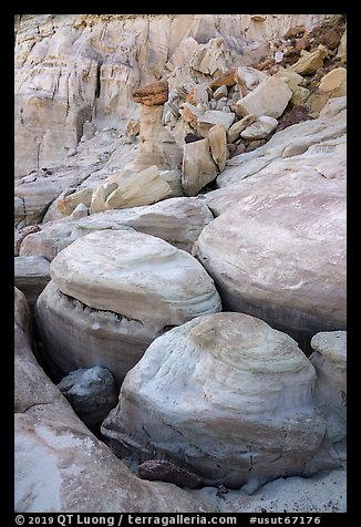 Rounded rocks, Wahweap Wash. Grand Staircase Escalante National Monument, Utah, USA (color)