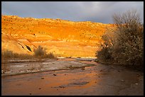 Cliffs and sunset and Paria River. Grand Staircase Escalante National Monument, Utah, USA ( color)