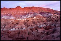 Chile formation badlands at dusk. Grand Staircase Escalante National Monument, Utah, USA ( color)