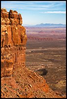 Cliff edge of Cedar Mesa and Valley of the Gods from Moki Dugway. Bears Ears National Monument, Utah, USA ( color)