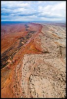 Aerial view of Navajo Sandstone, Kaykenta Formation layers on Comb Ridge. Bears Ears National Monument, Utah, USA ( color)