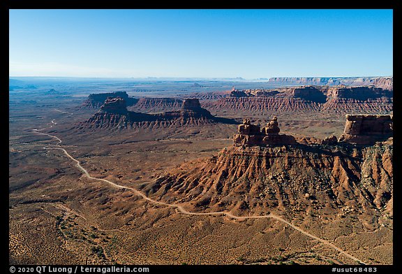 Aerial view of Valley of the Gods. Bears Ears National Monument, Utah, USA (color)