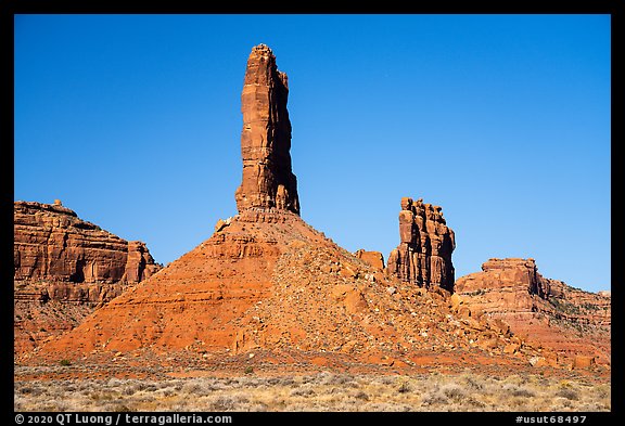 Buttes and spires, Valley of the Gods. Bears Ears National Monument, Utah, USA (color)