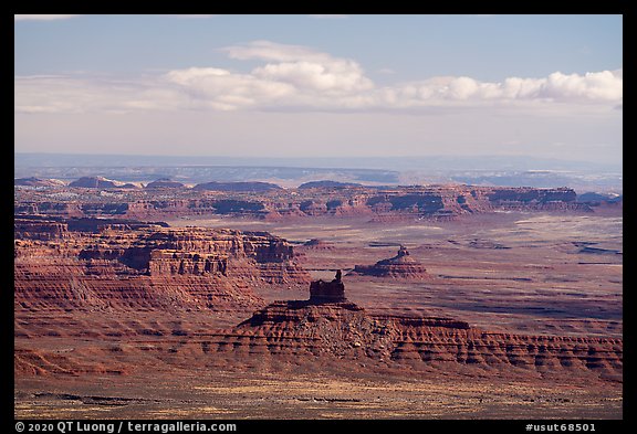 Distant view of Valley of the Gods. Bears Ears National Monument, Utah, USA (color)