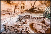 Ruins in alcove, Perfect Kiva complex. Bears Ears National Monument, Utah, USA ( color)