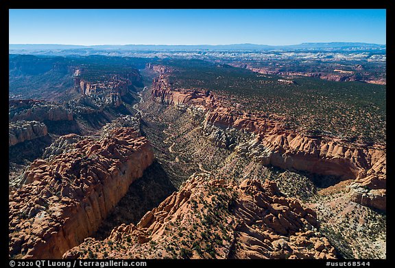 Aerial view of Long Canyon. Grand Staircase Escalante National Monument, Utah, USA (color)