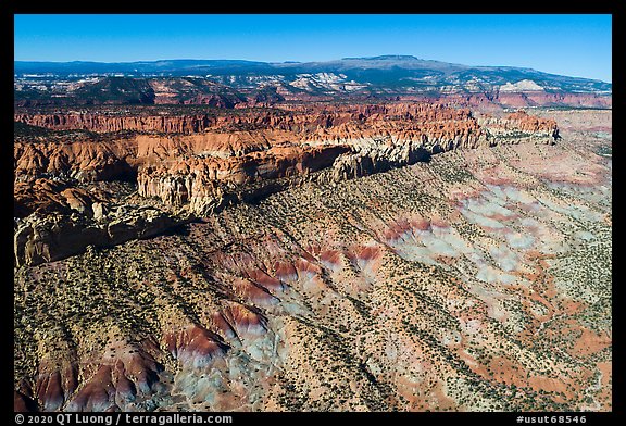 Aerial view of cliffs. Grand Staircase Escalante National Monument, Utah, USA (color)