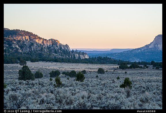 Bullrush Hollow at sunset. Grand Staircase Escalante National Monument, Utah, USA (color)