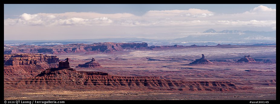Distant view of Valley of the Gods. Bears Ears National Monument, Utah, USA (color)