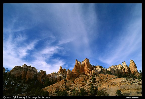 Hoodoos and clouds, Red Canyon, Dixie National Forest. Utah, USA (color)