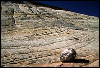 Boulder and striated Sandstone, Burr Trail, Grand Staircase Escalante National Monument. Utah, USA (color)