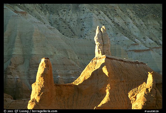 Large Entrada sandstone monoliths, Kodachrome Basin State Park. Utah, USA (color)