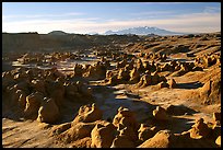 Goblin Valley from the main viewpoint, sunrise, Goblin Valley State Park. Utah, USA ( color)