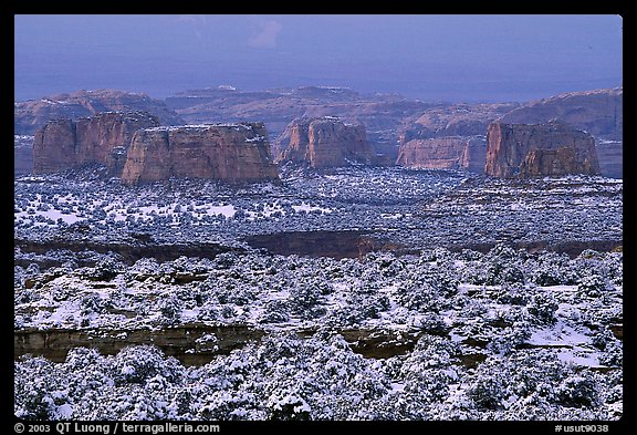 Cliffs in recent snow, San Rafael Swell. Utah, USA