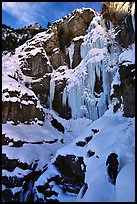 Bridalveil falls frozen in winter. Utah, USA