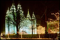 Great temple of the Church of Jesus Christ of Latter-day Saints, Salt Lake City. Utah, USA (color)